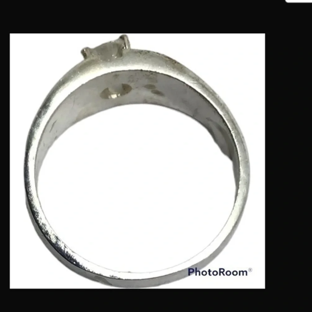 Sterling silver CZ band ring size 10.25